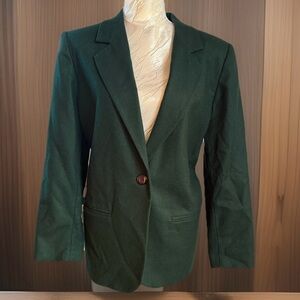 Vintage Dark Green Wool Blazer